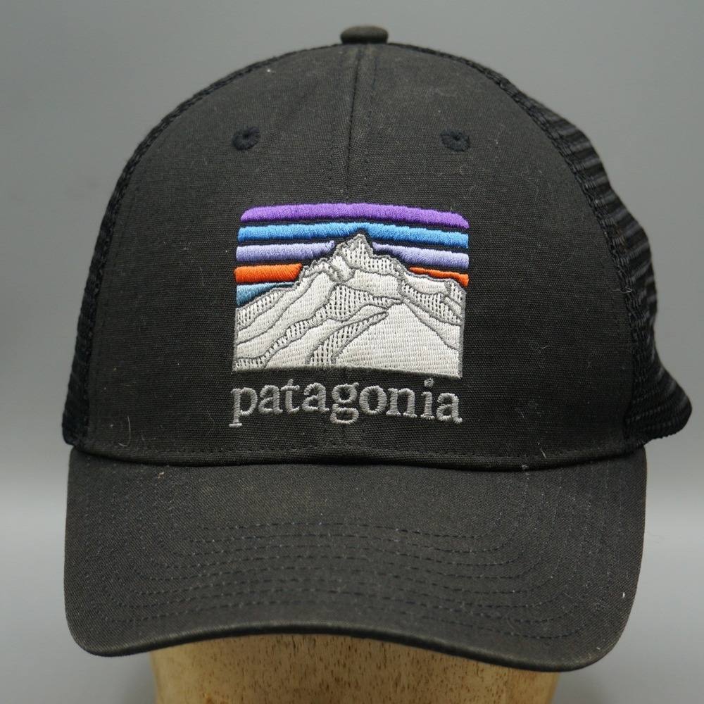 Patagonia Fitz‎ Roy Trout LoPro Trucker Hat Black Mesh Snapback Cap 38283